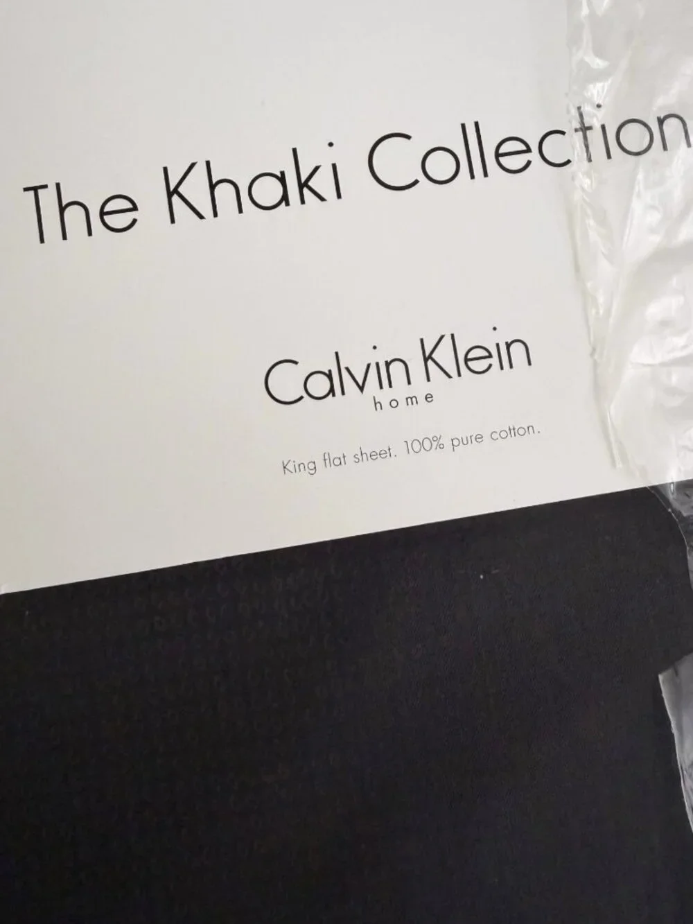Calvin Klein Home Khaki Collection Sumatra Texture Glimmer King Flat Sheet NIP
